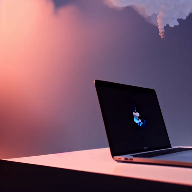 Prompt: a portrait of a macbook made of smoke and dust, cinematic photography, smoke rising like clouds, beautifully symmetrical, super resolution, cgi, volumetric lighting & shadows, hyper detailed, 8 k, unreal engine,