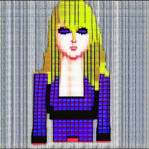 Image similar to 8 - bit pixel art of taylor swift, artstation, cute