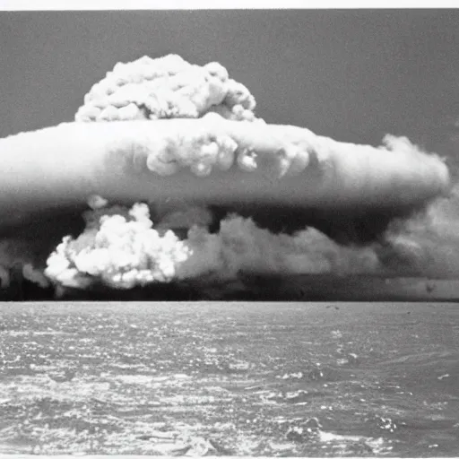Image similar to a nuclear explosion at bikini atoll