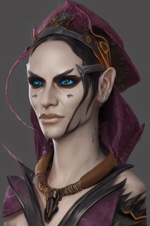 Image similar to a portrait of my next DND dark elf character , concept art, DND, trending on artstation 3D.