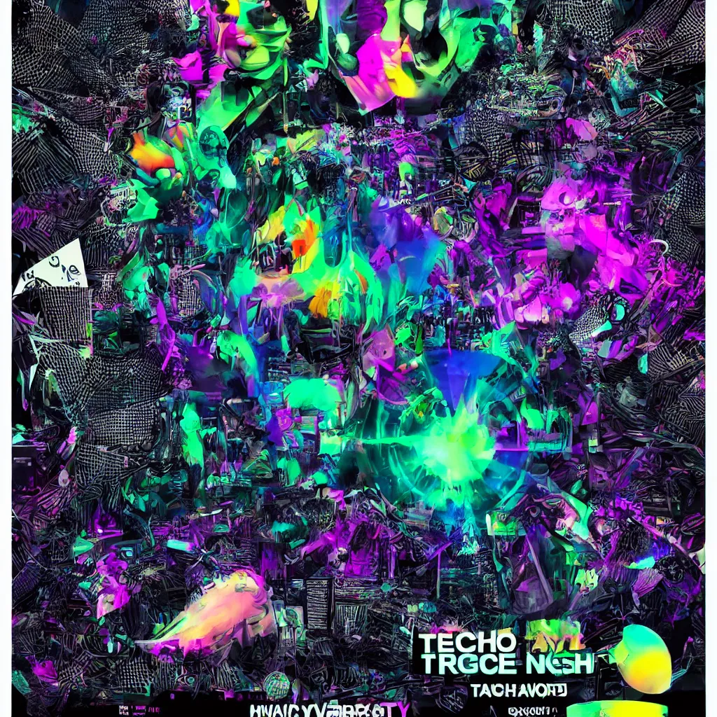 Image similar to poster of a techno night, rave party, graphic design, gradient, 3 d art, 3 d render, two shell, boiler room, nyege nyege, berghain, hyperpop, 3 d art, tresor,