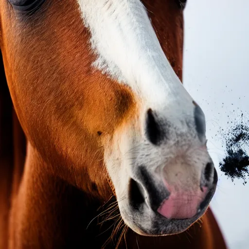 Image similar to horse snorting white powder