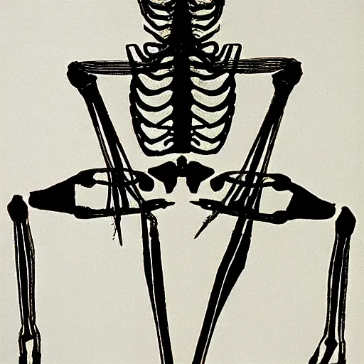 Prompt: myramid skeleton by ernst heckel