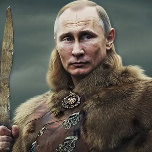 Image similar to Putin In the Vikings 4K quality super realistic