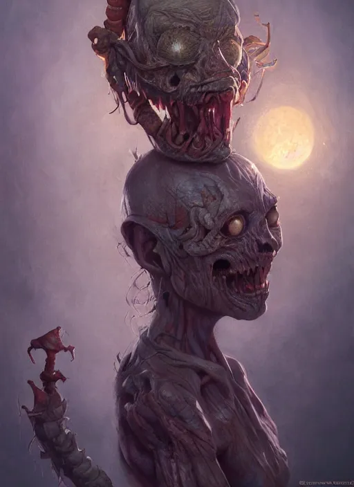 Image similar to highly detailed portrait of pumpkinhead, realistic, horror, fantasy art by greg rutkowski, stanley artgerm, loish, rhads, tom bagshaw, global illumination, radiant light, detailed and intricate environment