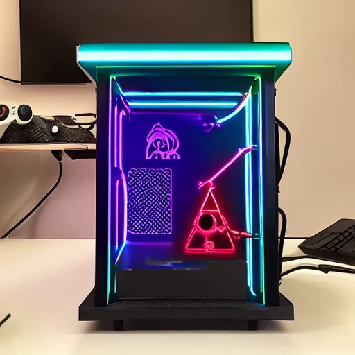 Prompt: gaming guillotine with rgb
