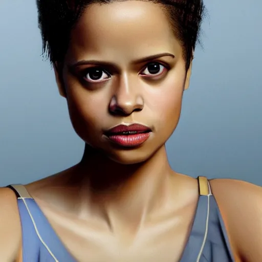 Prompt: hyperrealistic portrait of gugu mbatha - raw, photo realistic, dynamic lighting, artstation, poster, volumetric lighting, very detailed face, 4 k, award winning