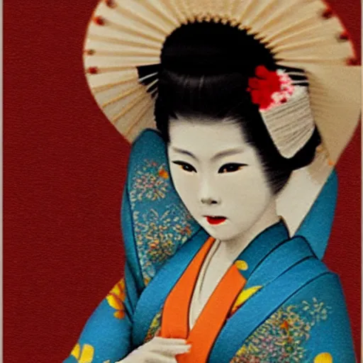 Prompt: japanese geisha holding a machine gun, photo realistic