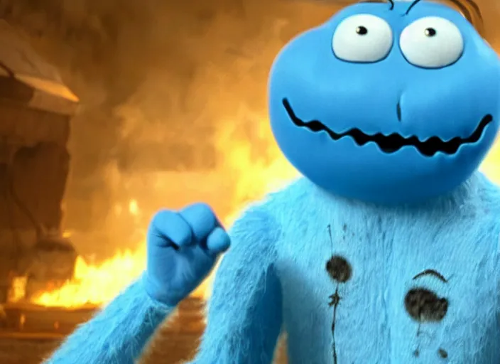Prompt: film still of mr. meeseeks in the new scifi movie, 4 k, highly intricate, hyper realistic