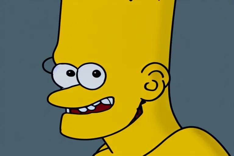 Prompt: detailed 8 k close up photo of bart simpson