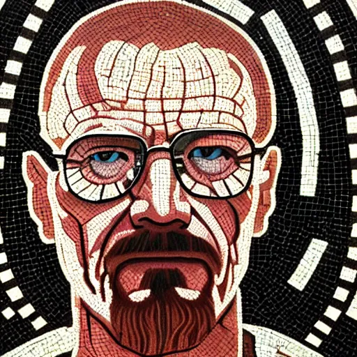 Prompt: roman mosaic of walter white