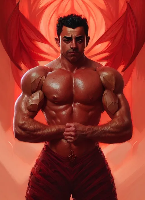 Prompt: portrait of aggressive xavi hernandez, d & d, muscular! red, fantasy, intricate, elegant, highly detailed, digital painting, artstation, concept art, smooth, sharp focus, illustration, art by artgerm and greg rutkowski and alphonse mucha