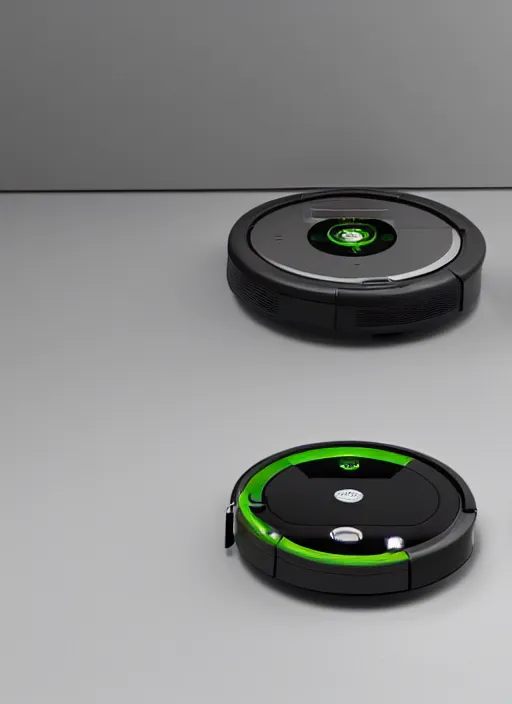 Image similar to A robot roomba with four mechanical limbs, 3D Product, professional render, studio quality, octane render