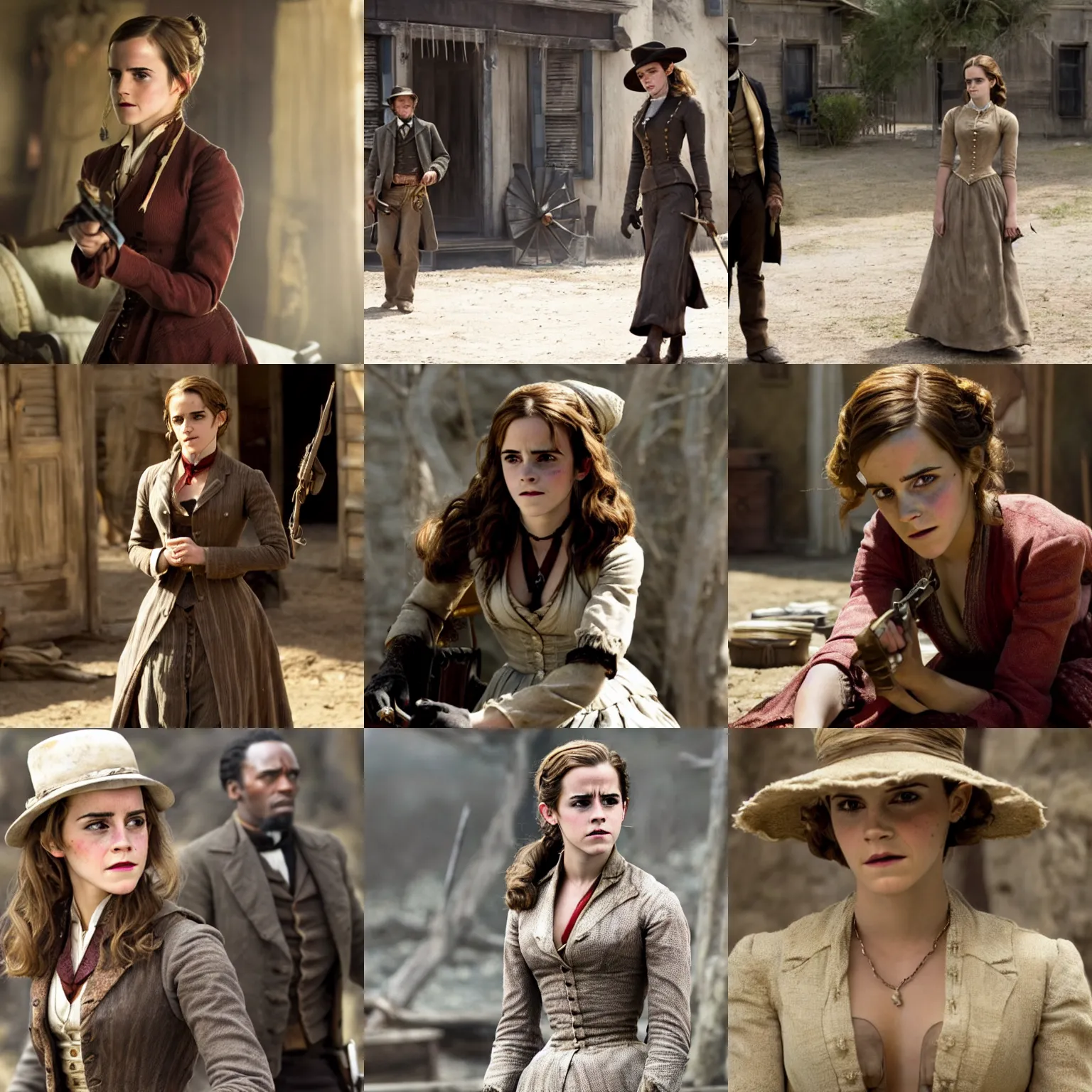 Prompt: Movie still of Emma Watson in Django Unchained