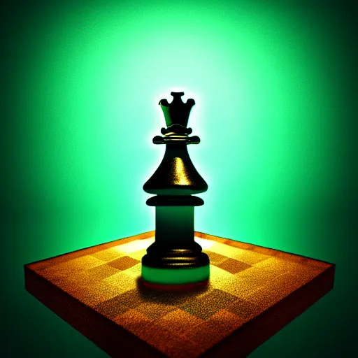 Prompt: underwater tintype photo of a queen chess piece made of led lights, Puddles, Isometric 3D Fantasy, smooth 3D Illustration, Cinematic Matte Painting, soft render, volumetric lighting , worm eye view,