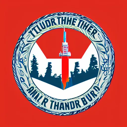 Image similar to The flag of the city of Thunder Bay, vector art, svg