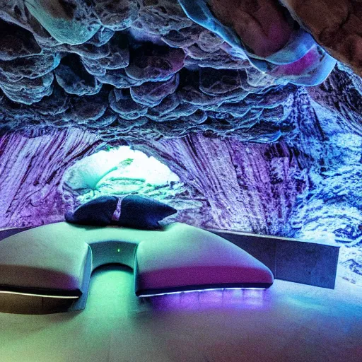 Image similar to spaceship inside a crystal cave