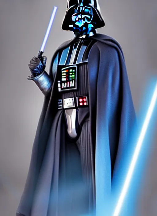 Image similar to redeemed darth vader, hayden christensen, harsh blue lighting by artgerm and studio ghibli