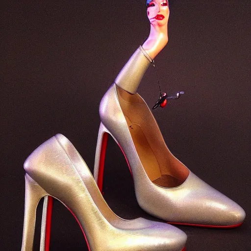 Prompt: gorgeous pris gynoid from blade runner posing flirty louboutins, photorealistic, highly detailed,