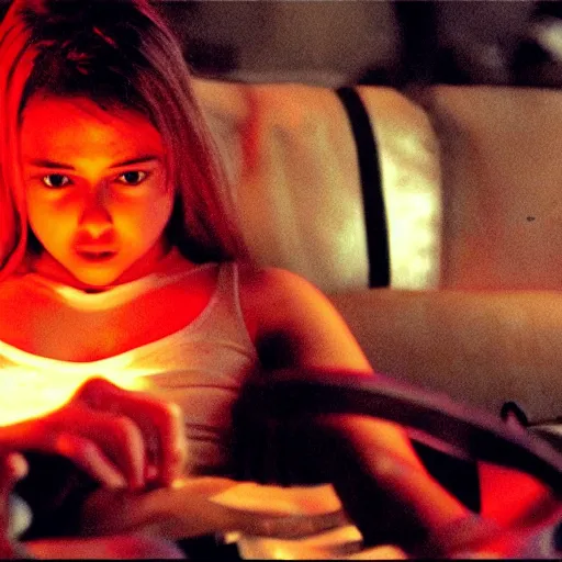 Image similar to movie still of cyborg girl, cinematic composition, cinematic light, criterion collection, by gaspar noe