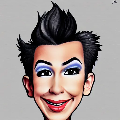 Prompt: a caricature painting of james charles