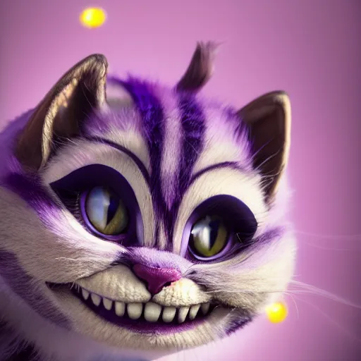 Image similar to full body pose, hyperrealistic photograph of the cheshire cat as a cute kitten, dim volumetric lighting, 8 k, octane beautifully detailed render, extremely hyper detailed, intricate, epic composition, cinematic lighting, masterpiece, trending on artstation, very very detailed, stunning, hdr, smooth, sharp focus, high resolution, award, winning photo, dslr, 5 0 mm