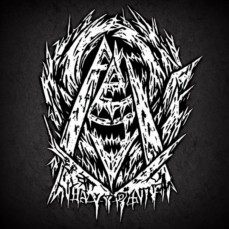 Image similar to heavy trash metal logo spiky dark creepy dark satanic illustration logo