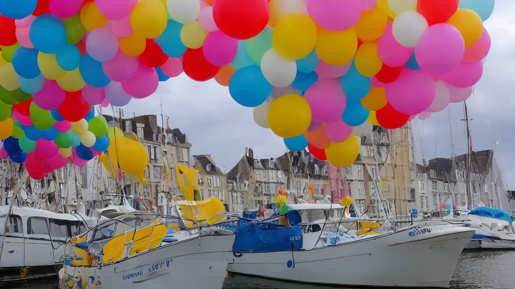 Image similar to photo of bretagne with giant birthday balloons