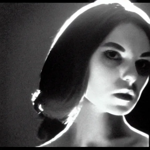 Prompt: still of a giallo film, directed by dario argento, shot on 3 5 mm film, beautiful woman, black hair, dramatic lighting