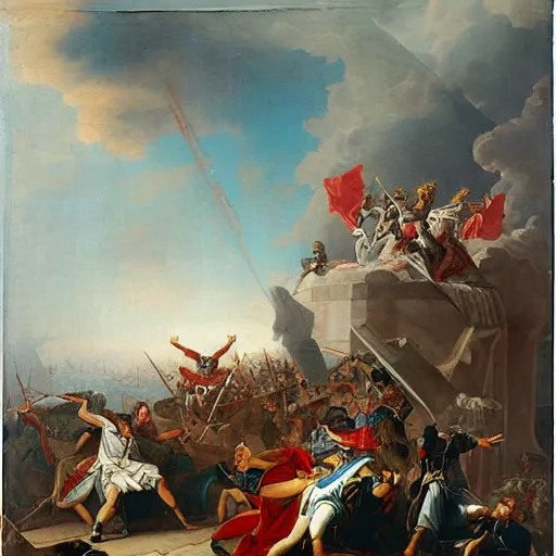 Image similar to pyrrhic victory, painting by johann peter krafft,