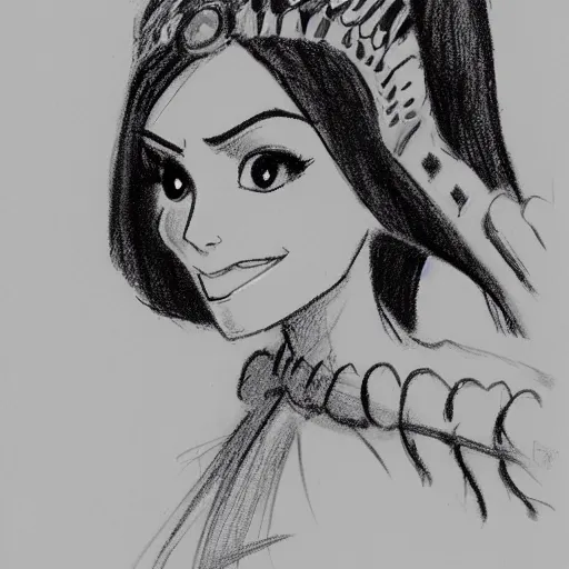 Image similar to milt kahl sketch of victoria justice as princess padme from star wars episode 3