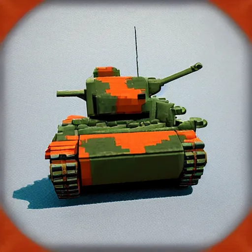 Prompt: Tiny orange battle tank moving forward, Advanced Wars, Gameboy Advance graphics