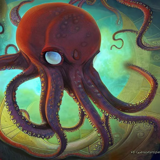 Prompt: octopus taking over the planet, earth cataclysm, digital painting, deviant art, complex details