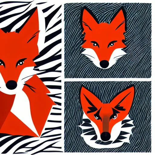 Image similar to Cubist Style Vector Fox Art