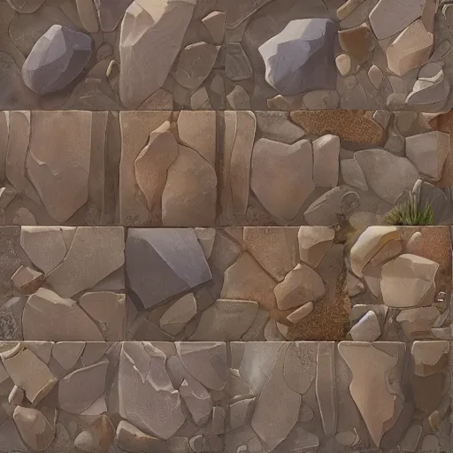 Image similar to digital painted stylized stone cladding texture by artgerm, james gilleard, jordan grimmer, painterly, digital art, artstation