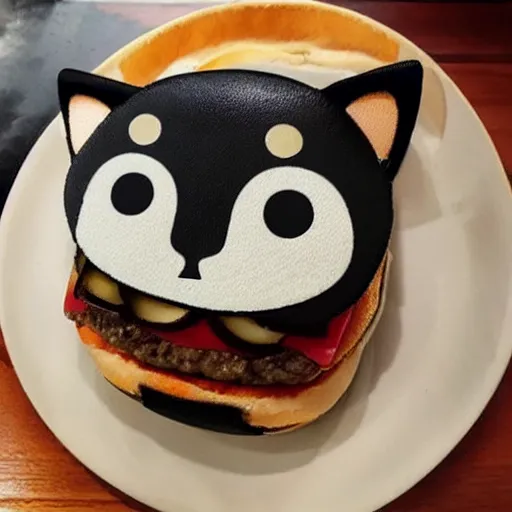 Image similar to cute real cat burger