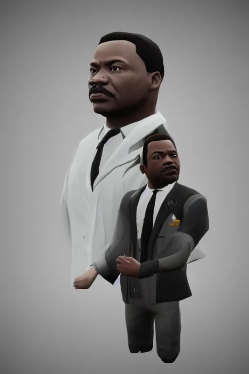 Prompt: martin luther king, american civil rights leader, fortnite character, unreal engine. 4 k, highly detailed