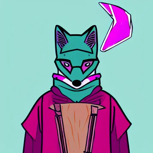 Prompt: Robin Hood anthropomorphic fox, wearing a synthwave hoodie vhs still