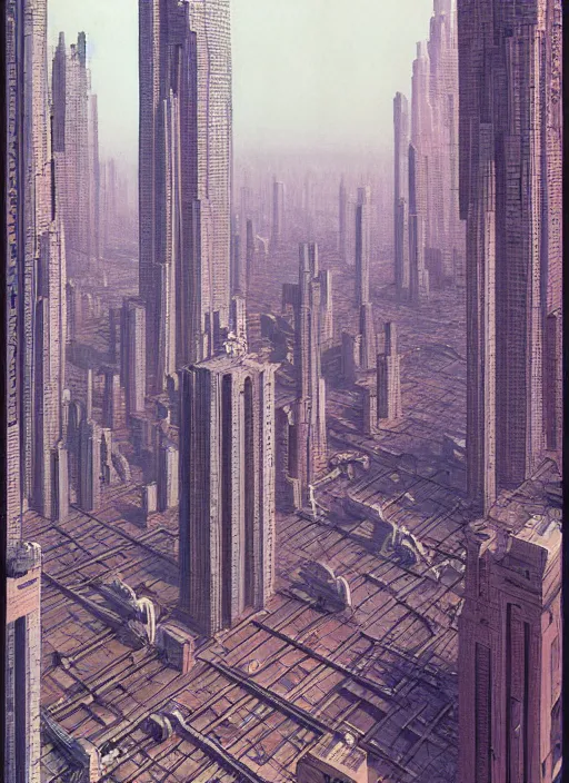 Image similar to densely populated megapolis city, highly detailed, science fiction, Edward Hopper and James Gilleard, Zdzislaw Beksinski highly detailed