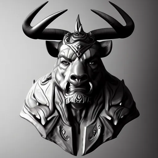 Image similar to the god of bulls,human, artstation