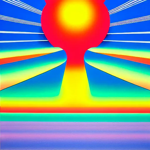 Prompt: atomic bomb by shusei nagaoka, kaws, david rudnick, airbrush on canvas, pastell colours, cell shaded, 8 k