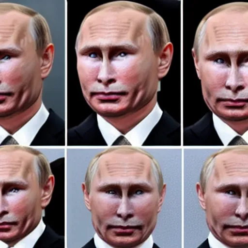 Image similar to face transplant gone wrong putin