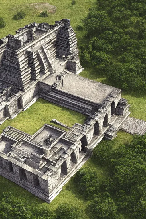 Prompt: a combination of an ancient maya temple and medieval European cathedral, photograph of the year, ultra realistic detail