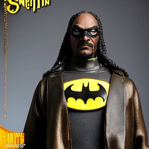 Image similar to statue of snoop dog as batman by hot toys