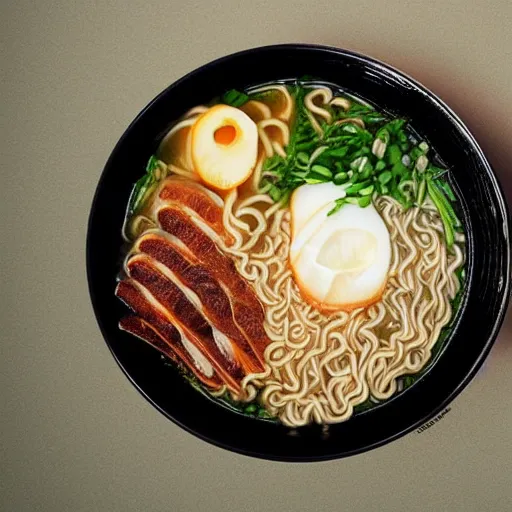 Prompt: a bowl of ramen angry at climate change