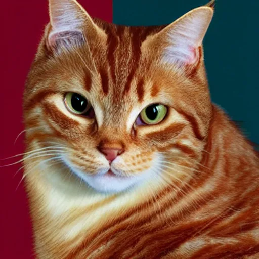 Image similar to Official Portrait of United States President Red tabby cat