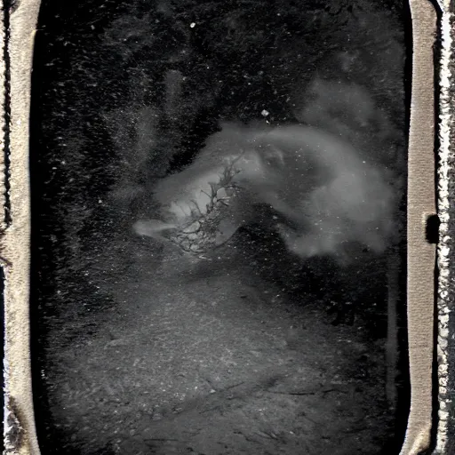 Image similar to tintype photo, underwater, tornado