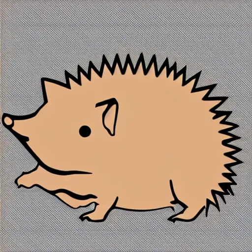 Prompt: cute adorable hedgehog sideview vector art