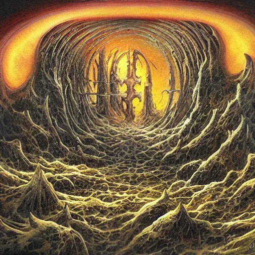 Image similar to soul crusher, dan seagrave art