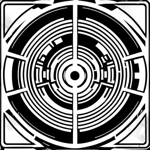 Prompt: scifi control panel texture, by jack kirby, rectangle bars + random circles = connecting randomly, flat, vector, organic ink, black and white only